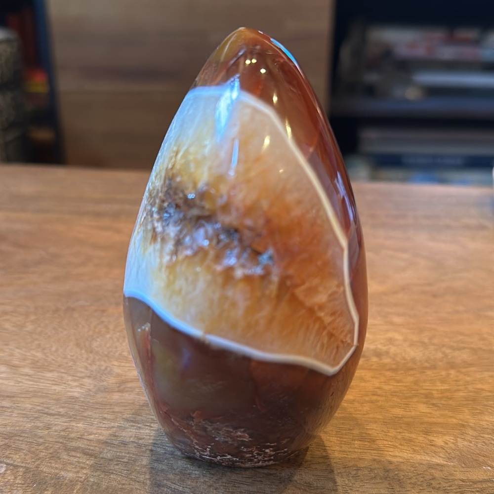 Carnelian druzy agate Freeform - Picture 2 of 4